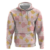 Hawaii Anthurium Tiare Pikake Lei Hoodie Akala Lauhala Art Pattern LT01 Pullover Hoodie Pink - Polynesian Pride