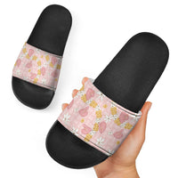 Hawaii Anthurium Tiare Pikake Lei Slide Sandals Akala Lauhala Art Pattern LT01 - Polynesian Pride