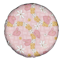Hawaii Anthurium Tiare Pikake Lei Spare Tire Cover Akala Lauhala Art Pattern LT01 - Polynesian Pride