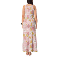 Hawaii Anthurium Tiare Pikake Lei Tank Maxi Dress Akala Lauhala Art Pattern LT01 - Polynesian Pride