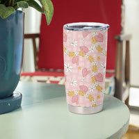 Hawaii Anthurium Tiare Pikake Lei Tumbler Cup Akala Lauhala Art Pattern LT01 - Polynesian Pride