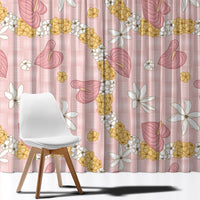 Hawaii Anthurium Tiare Pikake Lei Window Curtain Akala Lauhala Art Pattern LT01 - Polynesian Pride