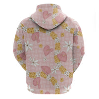 Hawaii Anthurium Tiare Pikake Lei Zip Hoodie Akala Lauhala Art Pattern LT01 - Polynesian Pride