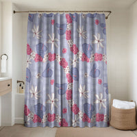 Hawaii Anthurium Tiare Pikake Lei Bathroom Set Poni Lauhala Art Pattern LT01 Shower Curtain Only Purple - Polynesian Pride