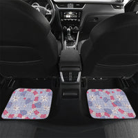 Hawaii Anthurium Tiare Pikake Lei Car Mats Poni Lauhala Art Pattern LT01 Set 2pcs - Back Purple - Polynesian Pride