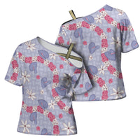 Hawaii Anthurium Tiare Pikake Lei Cross Shoulder Shirt Poni Lauhala Art Pattern LT01 - Polynesian Pride