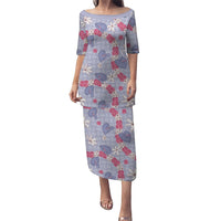 Hawaii Anthurium Tiare Pikake Lei Family Matching Puletasi and Hawaiian Shirt Poni Lauhala Art Pattern