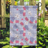 Hawaii Anthurium Tiare Pikake Lei Garden Flag Poni Lauhala Art Pattern LT01 Garden Flag Purple - Polynesian Pride