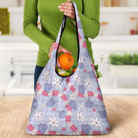 Hawaii Anthurium Tiare Pikake Lei Grocery Bag Poni Lauhala Art Pattern LT01 - Polynesian Pride