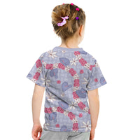 Hawaii Anthurium Tiare Pikake Lei Kid T Shirt Poni Lauhala Art Pattern LT01 - Polynesian Pride