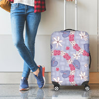 Hawaii Anthurium Tiare Pikake Lei Luggage Cover Poni Lauhala Art Pattern LT01 - Polynesian Pride