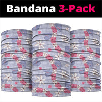 Hawaii Anthurium Tiare Pikake Lei Neck Gaiter Poni Lauhala Art Pattern LT01 package One Size: 25*50cm Purple - Polynesian Pride