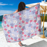 Hawaii Anthurium Tiare Pikake Lei Sarong Poni Lauhala Art Pattern LT01 One Size 44 x 66 inches Purple - Polynesian Pride