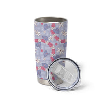 Hawaii Anthurium Tiare Pikake Lei Tumbler Cup Poni Lauhala Art Pattern LT01 - Polynesian Pride