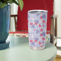 Hawaii Anthurium Tiare Pikake Lei Tumbler Cup Poni Lauhala Art Pattern LT01 - Polynesian Pride