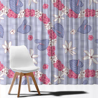 Hawaii Anthurium Tiare Pikake Lei Window Curtain Poni Lauhala Art Pattern LT01 - Polynesian Pride
