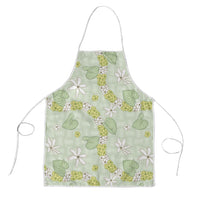 Hawaii Anthurium Tiare Pikake Lei Apron Sage Green Lauhala Art Pattern LT01 Green - Polynesian Pride