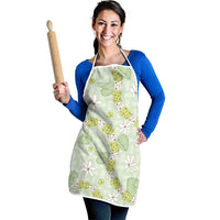 Hawaii Anthurium Tiare Pikake Lei Apron Sage Green Lauhala Art Pattern LT01 - Polynesian Pride