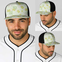 Hawaii Anthurium Tiare Pikake Lei Baseball Net Cap Sage Green Lauhala Art Pattern LT01 - Polynesian Pride