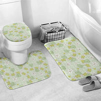 Hawaii Anthurium Tiare Pikake Lei Bathroom Set Sage Green Lauhala Art Pattern LT01 Mat Set Only (3 pcs) One Size Green - Polynesian Pride