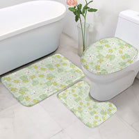 Hawaii Anthurium Tiare Pikake Lei Bathroom Set Sage Green Lauhala Art Pattern LT01 - Polynesian Pride