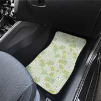 Hawaii Anthurium Tiare Pikake Lei Car Mats Sage Green Lauhala Art Pattern LT01 - Polynesian Pride
