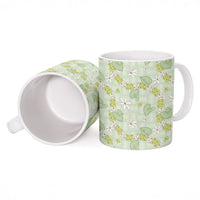 Hawaii Anthurium Tiare Pikake Lei Ceramic Mug Sage Green Lauhala Art Pattern LT01 - Polynesian Pride