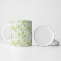 Hawaii Anthurium Tiare Pikake Lei Ceramic Mug Sage Green Lauhala Art Pattern LT01 - Polynesian Pride