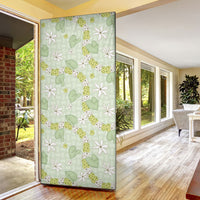 Hawaii Anthurium Tiare Pikake Lei Door Cover Sage Green Lauhala Art Pattern LT01 - Polynesian Pride