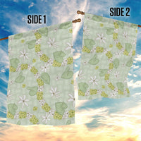 Hawaii Anthurium Tiare Pikake Lei Garden Flag Sage Green Lauhala Art Pattern LT01 - Polynesian Pride