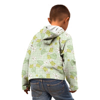 Hawaii Anthurium Tiare Pikake Lei Kid Hoodie Sage Green Lauhala Art Pattern LT01 - Polynesian Pride