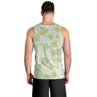 Hawaii Anthurium Tiare Pikake Lei Men Tank Top Sage Green Lauhala Art Pattern LT01 - Polynesian Pride