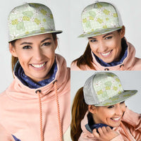 Hawaii Anthurium Tiare Pikake Lei Mesh Trucker Cap Sage Green Lauhala Art Pattern LT01 - Polynesian Pride