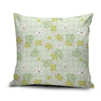 Hawaii Anthurium Tiare Pikake Lei Pillow Cover Sage Green Lauhala Art Pattern LT01 Green - Polynesian Pride