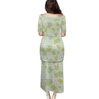 Hawaii Anthurium Tiare Pikake Lei Puletasi Sage Green Lauhala Art Pattern LT01 - Polynesian Pride