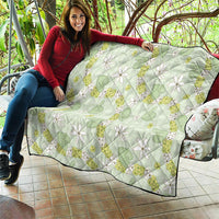 Hawaii Anthurium Tiare Pikake Lei Quilt Sage Green Lauhala Art Pattern LT01 - Polynesian Pride