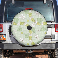Hawaii Anthurium Tiare Pikake Lei Spare Tire Cover Sage Green Lauhala Art Pattern LT01 Green - Polynesian Pride
