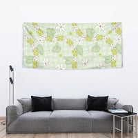 Hawaii Anthurium Tiare Pikake Lei Tapestry Sage Green Lauhala Art Pattern LT01 - Polynesian Pride