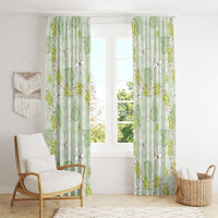 Hawaii Anthurium Tiare Pikake Lei Window Curtain Sage Green Lauhala Art Pattern LT01 - Polynesian Pride