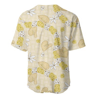 Hawaii Anthurium Tiare Pikake Lei Baseball Jersey Melemele Lauhala Art Pattern LT01 - Polynesian Pride