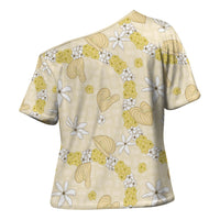 Hawaii Anthurium Tiare Pikake Lei Cross Shoulder Shirt Melemele Lauhala Art Pattern LT01 - Polynesian Pride