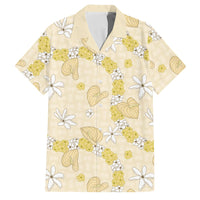 Hawaii Anthurium Tiare Pikake Lei Family Matching Off Shoulder Maxi Dress and Hawaiian Shirt Melemele Lauhala Art Pattern
