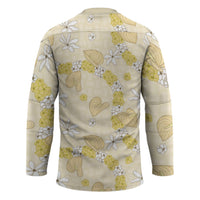 Hawaii Anthurium Tiare Pikake Lei Hockey Jersey Melemele Lauhala Art Pattern LT01 - Polynesian Pride