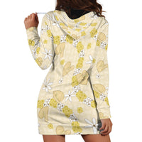 Hawaii Anthurium Tiare Pikake Lei Hoodie Dress Melemele Lauhala Art Pattern LT01 - Polynesian Pride