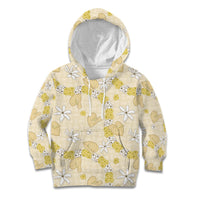 Hawaii Anthurium Tiare Pikake Lei Kid Hoodie Melemele Lauhala Art Pattern LT01 Hoodie Yellow - Polynesian Pride