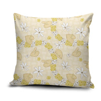 Hawaii Anthurium Tiare Pikake Lei Pillow Cover Melemele Lauhala Art Pattern LT01 Yellow - Polynesian Pride