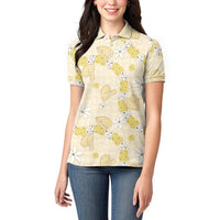 Hawaii Anthurium Tiare Pikake Lei Women Polo Shirt Melemele Lauhala Art Pattern LT01 - Polynesian Pride
