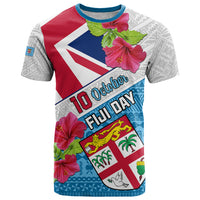 Fiji Day T Shirt Fijian Hibiscus Special Version LT01 White - Polynesian Pride