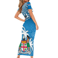Fiji Short Sleeve Bodycon Dress Bula Fijian Tapa Pattern LT01 - Polynesian Pride