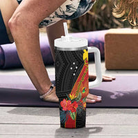 Papua New Guinea Tumbler With Handle Bird Of Paradise With Tropical Flower LT01 - Polynesian Pride